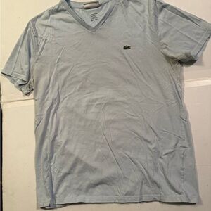 Lacoste Men's Sky Blue V-Neck Tee